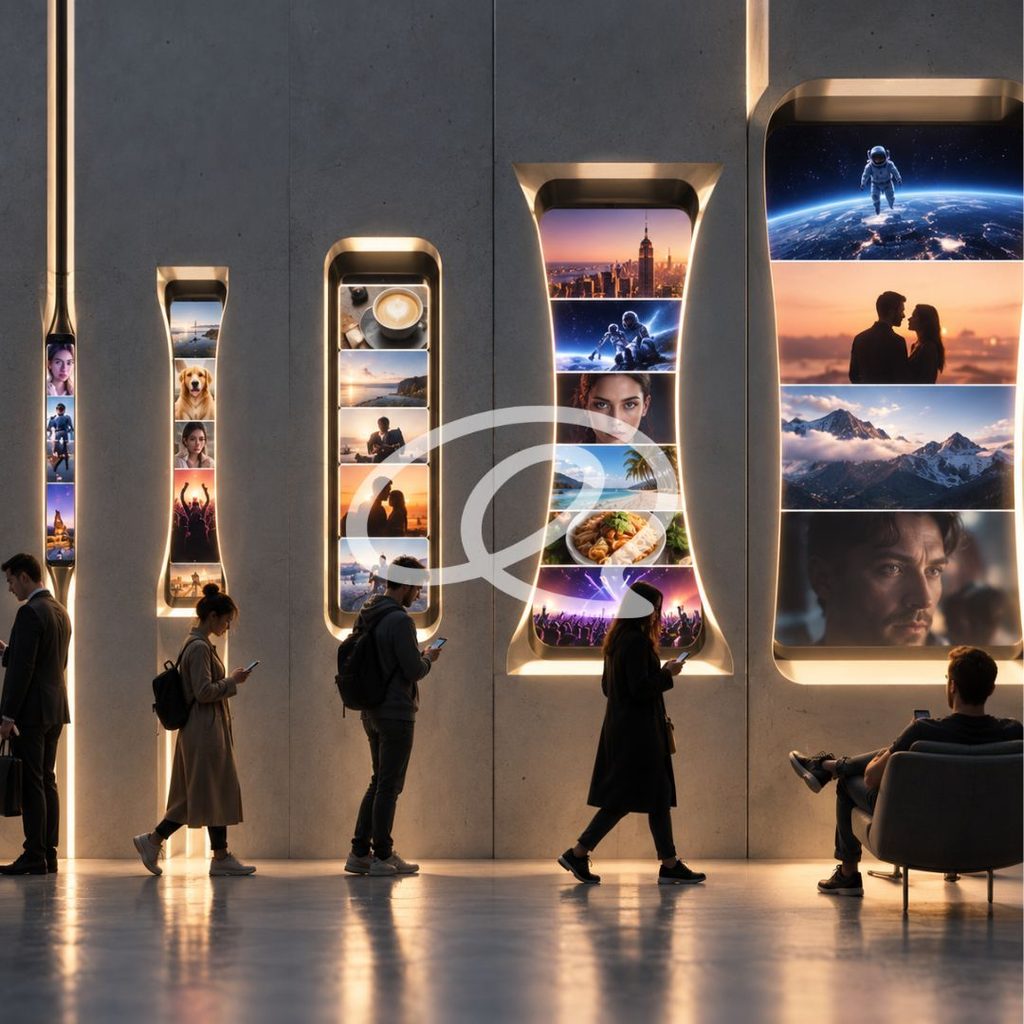 Contenuti digitali si adattano a intervalli di tempo di dimensioni diverse, dai pochi secondi a periodi più lunghi.